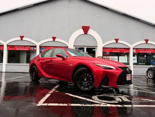 Staggered 19 inch MRR Ground Force GF6 in Gloss Black on a 2024 Lexus IS 350 F Sport AWD
