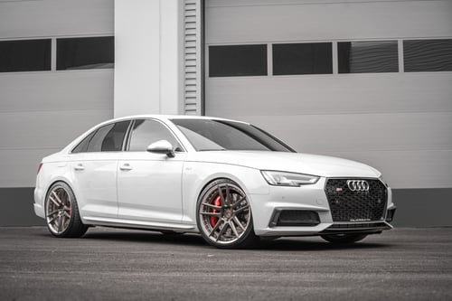 20 inch BC Forged HNR5S Brushed Black w/ Polished Lips on a Lowered 2018 Audi S4