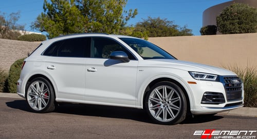 22 inch Vossen CV10 Silver Machined on 2018 Audi SQ5