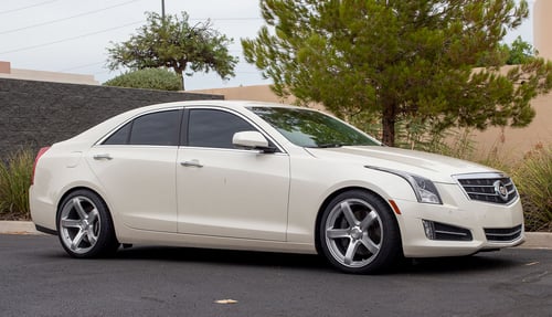 18 inch Staggered MRR VP5 Gloss Silver Machined on a 2014 Cadillac ATS Premium RWD
