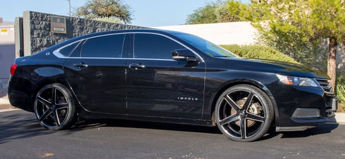 22 inch AXE 1AV ZX9 Gloss Black Milled Accents on a 2016 Chevrolet Impala