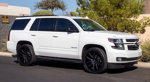 24 inch Lexani R-Twelve Satin Black w/ Gloss Black Lip on a 2020 Chevrolet Tahoe