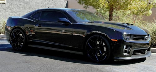 22 Inch Staggered MRR M228 Camaro Z28 Replica Wheels Gloss Black on a 2015 Chevrolet Camaro ZL1
