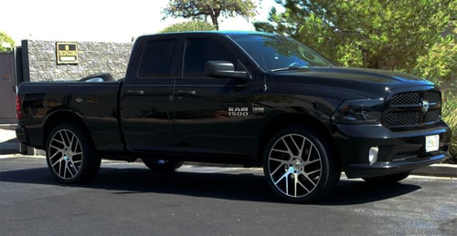 24 Inch Status Juggernaut Gloss Black Machined on 2015 Dodge RAM 1500
