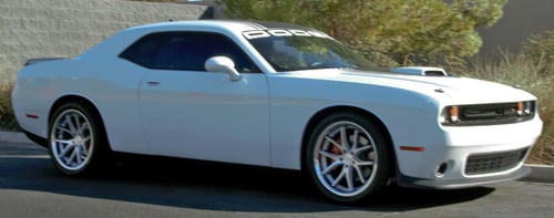 20 Inch Staggered Ferrada FR2 in Machine Silver on a 2019 Dodge Challenger