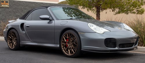 19 inch Staggered Variant Radon Satin Bronze on a 2004 Porsche 911 Turbo Carbiolet