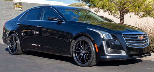 20 inch Staggered Variant Krypton Super Black Chrome on a 2019 Cadillac CTS Sedan RWD