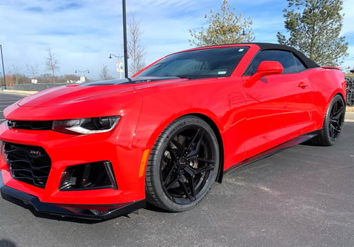 20 inch Staggered MRR M755 Camaro ZR1 Replica Wheels Gloss Black on a 2018 Chevrolet Camaro ZL1