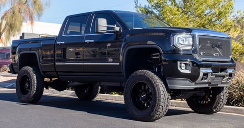 20 inch Mayhem Tripwire 8110BM Gloss Black w/ Milled Spokes on a 2015 GMC Sierra Denali 2500
