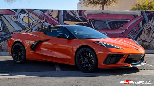 19/20 Double Staggered Variant Radon Gloss Piano Black on a 2021 Chevrolet Corvette C8 Z51