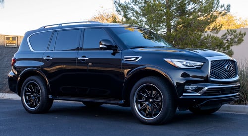 22 inch Asanti ABL-29 Gloss Black Milled w/ Chrome Lip on a 2019 Infiniti QX80