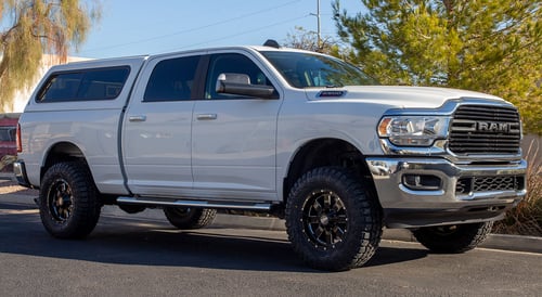 18 inch Moto Metal MO962 Gloss Black Milled on a 2019 Ram 2500
