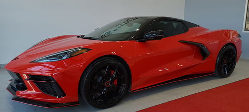 19/20 Double Staggered Vossen HF-5 Gloss Black on a 2021 Chevrolet Corvette C8