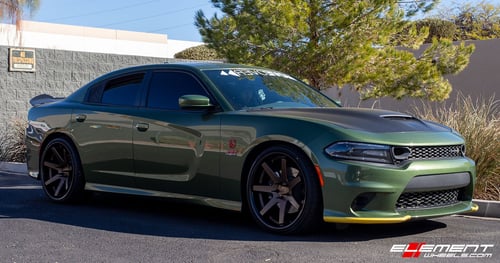 22 inch Staggered Ferrada FR1 Matte Bronze w/ Gloss Black Lip on a 2020 Dodge Charger RWD w/ 6 Piston Brembo