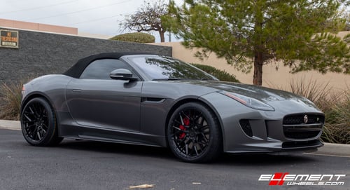20 inch Staggered Variant Radon Gloss Piano Black on a 2017 Jaguar F-Type R V8 (Steel Brakes)