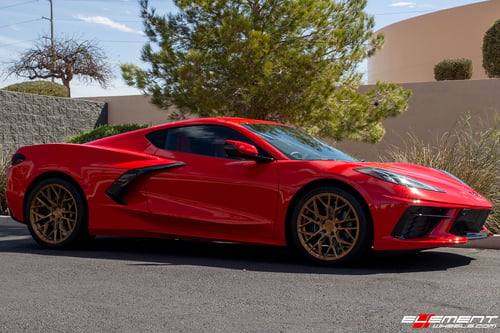 19/20 Double Staggered Variant Radon Custom Brushed Monaco Copper on a 2020 Chevrolet Corvette C8