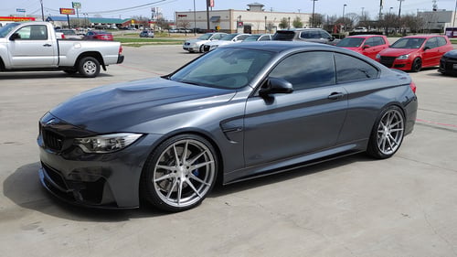 20 inch Staggered Rohana RFX2 Brushed Titanium on a 2015 BMW M4