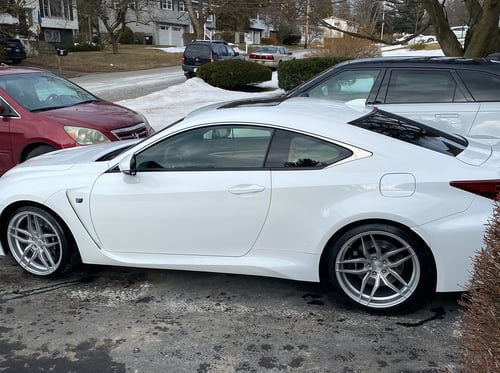 20 inch Staggered Ferrada Forge-8 FR5 Machine Silver on a 2015 Lexus RC-F