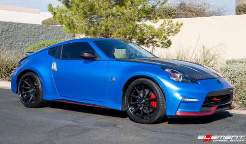 20 inch Staggered Rohana RC10 All Matte Black on a 2016 Nissan 370Z Nismo