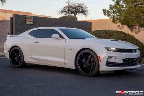 20 inch Staggered Niche Misano Gloss Black M119 on a 2021 Chevrolet Camaro SS