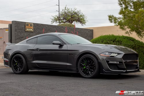 19 inch Staggered Niche Gamma Matte Black M190 on a 2018 Ford Mustang S550 GT