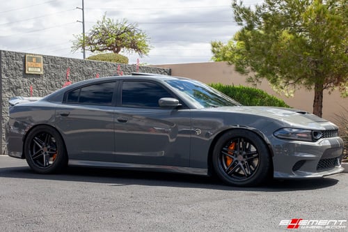 20 inch Ferrada CM1 Matte Graphite w/ Gloss Black Lip on a 2018 Dodge Charger