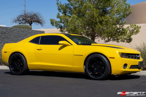 20 inch Staggered MRR M017 Camaro 1LE Replica Wheels Gloss Black on a 2012 Chevrolet Camaro