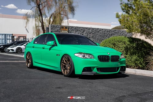 20 inch Staggered Variant Radon Satin Bronze on a Lowered 2013 BMW 535i