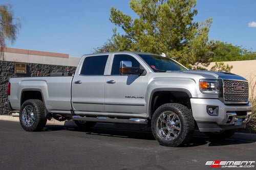 20 inch XD Series XD838 Mammoth Chrome on a Leveled 2019 GMC 3500