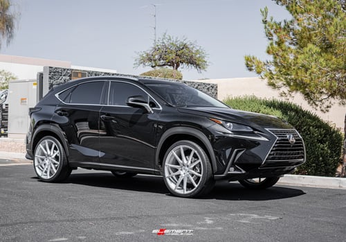22 inch Savini Black Di Forza BM12 Brushed Silver on a 2019 Lexus NX300