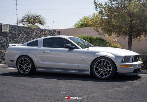 19 inch Staggered Ace Alloy AFF02 Black Chrome on a 2006 Ford Mustang GT