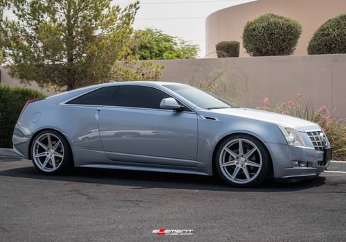 20 inch Staggered Ferrada Forge-8 FR-7 Machine Silver on a 2013 Cadillac CTS Coupe