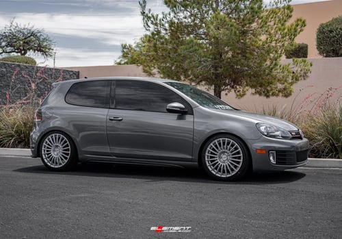 18 inch Rotiform BUC Silver R153 on a 2011 Volkswagen GTI