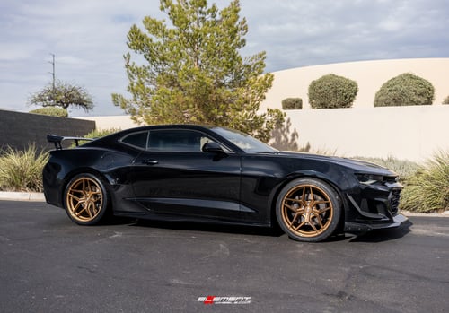 20 inch Staggered Variant Xenon Brushed Bronze on a 2017 Chevrolet Camaro SS