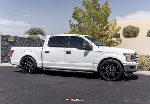 24 inch Dub Push Gloss Black w/ Milled Accents S109 on a 2018 Ford F-150