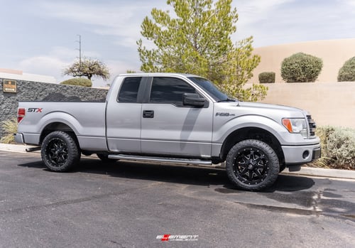 20 inch Mayhem Tank 8040B Gloss Black w/ Milled Spokes on a 2014 Ford F-150