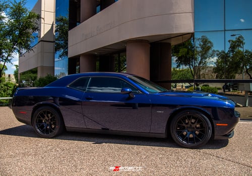 20 inch Hellcat Replica Wheels Satin Black V1180B on a 2015 Dodge Challenger RWD