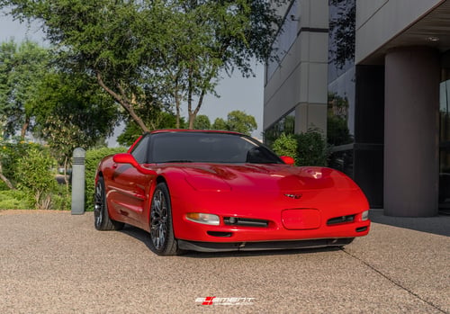 19/20 Double Staggered Ace Alloy AFF09 Black Chrome on a 2001 Chevrolet Corvette C5