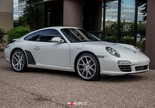 19 inch Staggered Savini Black Di Forza BM14 Brushed Silver on a 2009 Porsche 911 Carrera 997 Narrow Body