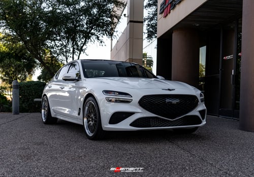 19 inch Ace Alloy AFF04 Black Chrome w/ Machined Lip on a 2022 Genesis G70