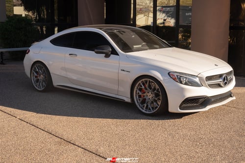 Staggered 20 Inch Variant Radons in Titanium Brushed Face on a 2017 Mercedes C63S Coupe