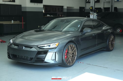 22 inch Staggered Vossen HF-4T Gloss Bronze (True Directional) on a 2022 Audi E-Tron GT RS