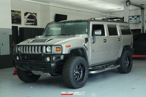 20 inch Fuel Off-Road Triton Black Milled on a 2006 Hummer H2