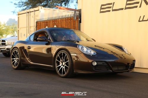 19 inch Staggered Savini Black Di Forza BM12 Gloss Black w/ Machined Face on a 2010 Porsche Cayman