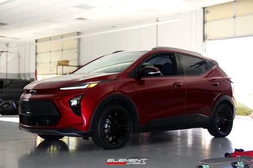 17 inch Ohm Proton Gloss Black on a 2022 Chevrolet Bolt EUV