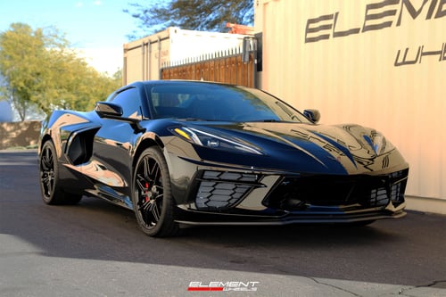 19/20 inch Double Staggered MRR M024 Corvette C8 Replica Wheels Gloss Black on a 2022 Chevrolet Corvette C8