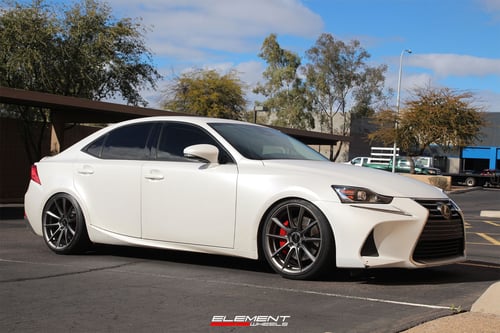 19 inch Staggered Ace Alloy AFF05 Space Gray on a Lowered 2018 Lexus IS300 RWD