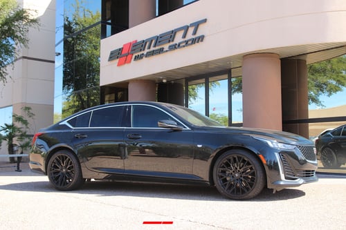 20 inch Staggered Lexani Aries Full Gloss Black on a 2020 Cadillac CT5 Sedan