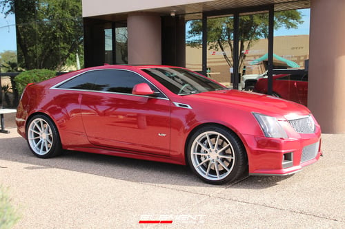20 inch Staggered Variant Argon Silver Mirror Face on a 2011 Cadillac CTS-V Coupe