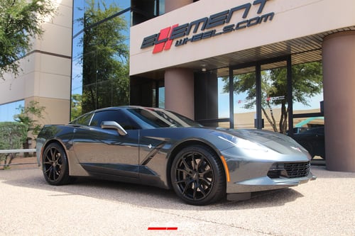 19/20 inch Double Staggered Varro VD01 Satin Black on a 2019 Chevrolet Corvette C7 Z51